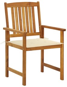 Cadeiras de jardim com almofadões 2 pcs acácia maciça