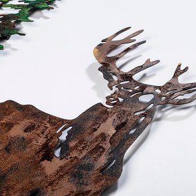 Acessório Decorativo de Parede em Metal Deer – Multicolor – 65 x 79 cm