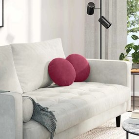 vidaXL Almofadas de Assento 2 pcs Vinho Vermelho Ø 40 x 13 cm Veludo