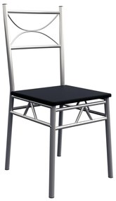 Conjunto de jantar com mesa e 4 cadeiras Paul 5 peças em Preto