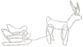 Candeeiro de pé de Natal Rena com Trenó 116cm Incl. LED com Temporizador IP44 - Sori