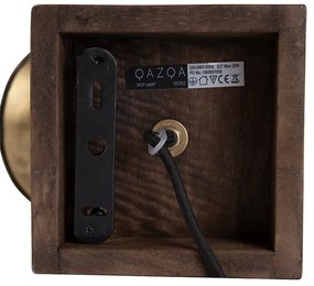 Candeeiro de teto industrial bronze com madeira 18 cm - Mangoes