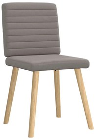 Cadeiras de jantar 4 pcs tecido cinzento-acastanhado