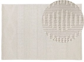 Tapete de lã creme claro 140 x 200 cm LAPSEKI Beliani