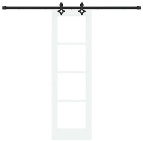 Porta Deslizante vidaXL com Hardware Branco 61x198.5 cm Madeira Maciça