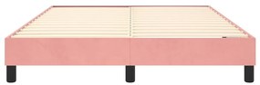 Estrutura de cama 140x190 cm veludo rosa
