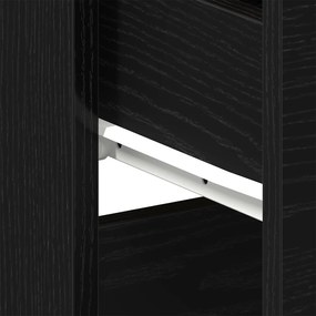 Criado-mudo vidaXL Preto Carvalho 40x35x65 cm Feito de Madeira Derivad