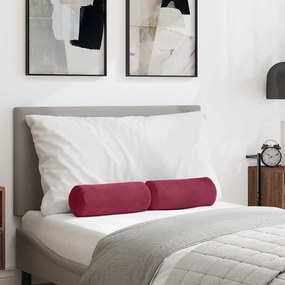 vidaXL Almofadas de Apoio 2 pcs Vinho Vermelho Ø 15 x 40 cm