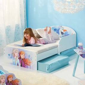 CAMA FROZEN 2 COM 2 GAVETAS + COLCHÃO E ALMOFADA 140 x 70 cm