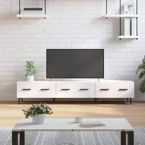 vidaXL Móvel de TV 150x36x30 cm derivados de madeira branco brilhante