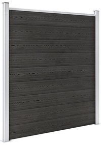 Painel de vedação para jardim WPC 180x186 cm cinzento