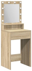 Mesa de Maquiagem  com Luzes LED em Carvalho Sonoma, 50x41x135 cm