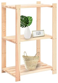 Unidade arrumação c/ 3 prateleiras 60x38x90 cm pinho 150 kg