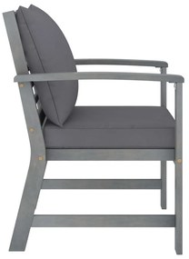 4 pcs conj. lounge jardim c/ almofadões madeira acácia maciça