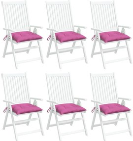 Almofadões de cadeira 6 pcs 50x50x7 cm tecido oxford rosa