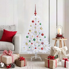 vidaXL Árvore de Natal Articulada Artificial Branco 120 cm PVC e Aço