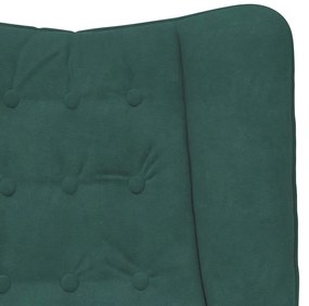 Cadeira Relaxante vidaXL Veludo Verde Escuro