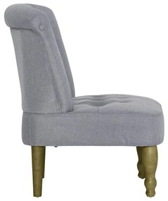 Cadeiras francesas 2 pcs tecido cinzento-claro