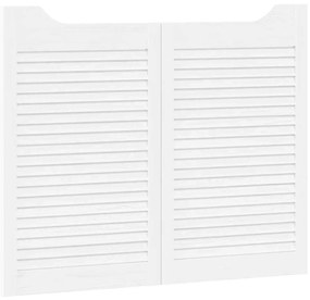 Portas de batente design de persiana 2-Par 80x100 cm branco