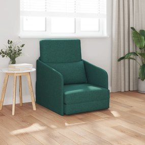 vidaXL Sofá Cama de Chão 2 em 1 Verde Escuro 65x80x83 cm Tecido