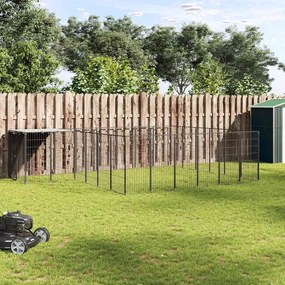 vidaXL Canil 12,1 m² aço preto