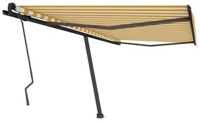 Toldo retrátil manual independente 450x300 cm amarelo e branco