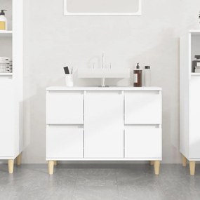 vidaXL Móvel p/ lavatório 80x33x60 cm deriv. madeira branco brilhante