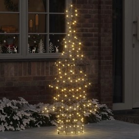 vidaXL Árvore de Natal com 160 LEDs Branco quente 150 cm Vime