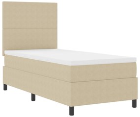 Cama Box Spring com Colchão Verde Claro Cinza Solteiro Tecido de Cordu