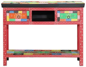 Mesa Console vidaXL Multicolorida 100x30x75 cm Madeira Sólida de Manga