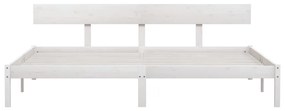 Estrutura de cama 200x200 cm pinho maciço branco