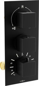 Mexen Cube torneira termostática para banheira e duche de 3 saídas, preta - 77503-70