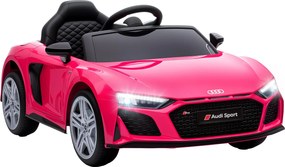 Carro Elétrico Infantil 2 a 5 anos Audi R8 Spider 12 V com Comando 2,4 GHz 2 Motores Arranque Suave e Suspensão Traseira Rosa