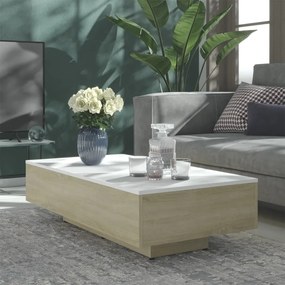 vidaXL Mesa de centro 100x49,5x31 cm branco e carvalho sonoma