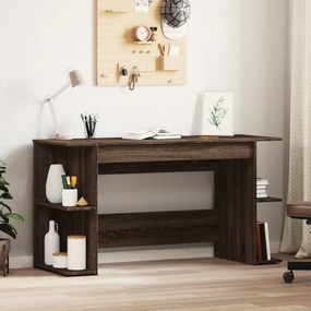 vidaXL Secretária 140x50x75 cm derivados de madeira carvalho castanho