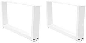 Mesa de jantar pernas 2pcs forma de V 70x(30-31,3)cm aço branco