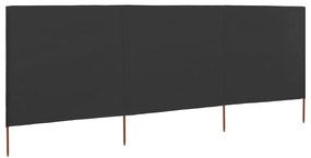 Para-vento com 3 painéis em tecido 400x120 cm antracite