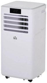 Ar condicionador portátil 4 em 1 ventilador refrigerador desumidificador 2 velocidades com tela LED com controle remoto silencioso 900W 38x35x70,5 cm Branco