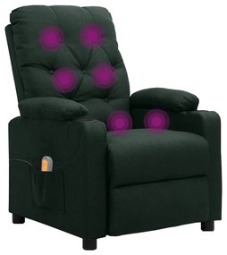Poltrona de massagens tecido verde-escuro