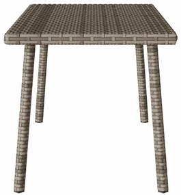 Mesa de centro de jardim retangular 80x40x37cm vime PE cinzento