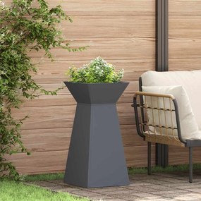 vidaXL Vasos em pilar , 2 peças com bowl antracite, 35x35x73 cm em aço.