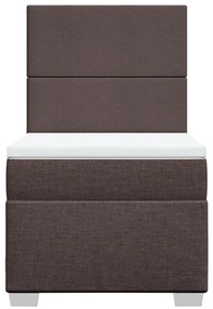 Cama com molas/colchão 90x200 cm tecido castanho-escuro