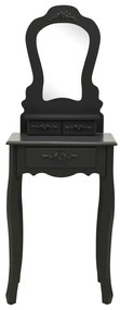 Conj. toucador com banco 50x59x136 cm madeira paulownia preto