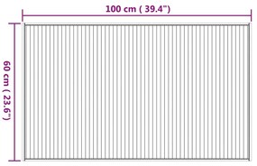 Tapete retangular 60x100 cm bambu cor natural