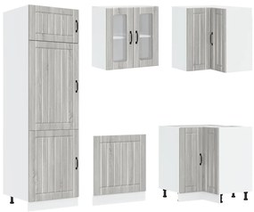 14 peças armário de cozinha conjunto Lucca cinza sonoma