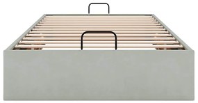 Ottoman Bed Frame No Colchão Cinzento Claro 100x200 cm Veludo