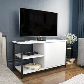 Móvel TV Muskegon – Preto e Branco – 89,6x35,3x50,8 cm