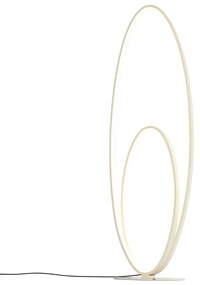 Candeeiro de pé de design bege com LED regulável em 3 níveis - Boomerang Design