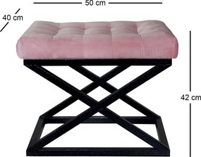 Pouffe Capraz – Preto e Rosa – 50x42x40 cm