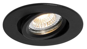 Foco embutido preto inclinável 6,5cm com LED IP54 Ultra Slim - Pupil